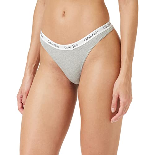 Calvin Klein Damen String Thong mit Stretch, Grau (Grey Heather), XL – Ansicht 1