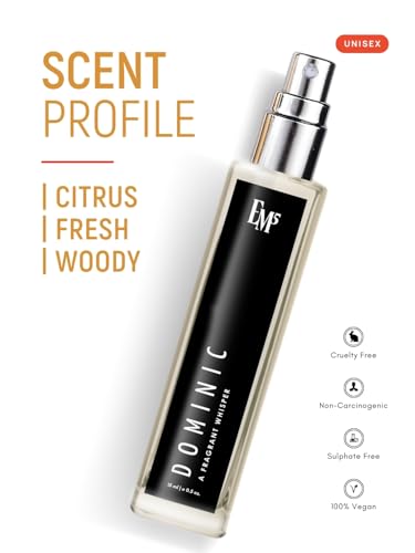 Image of EM5 Dominic Unisex Perfume for Men & Women | Woody Citrus Warm & Spicy | Strong & Long Lasting Fragrance | Luxury Gift for Him /Her | 15ml