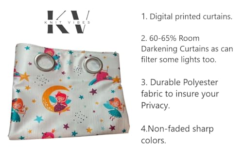Image of 3D Printed Kids Room Curtains for Play School, Kids Bedroom Curtain Panel (1 Panel, 4X5 Feet) Fairy Curtain for Kids Room Girls Room, Window 5 ft Pink parde