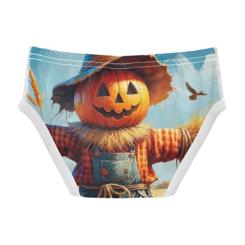 ODAWA Scarecrow Pumpkins Autumn Soft Underwear Briefs Tagless 2T Boys Underwear Briefs2