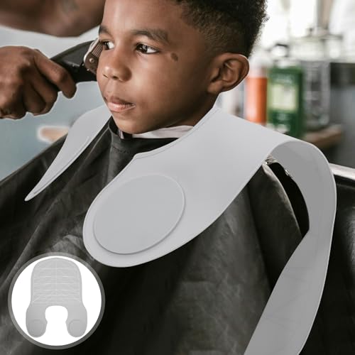 NUOBESTY Capa de corte de cabello de silicona tamaño grande con guía para peluquería y tinte, capa para peluquero para uso en barbería miniatura 7
