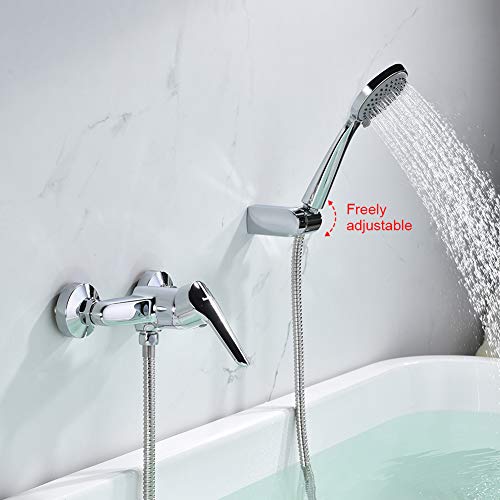 Ibergrif-Roma-Grifo-de-Ducha-Mezclador-de-Duchas-Monomando-para-Instalacion-en-Pared-Cromo