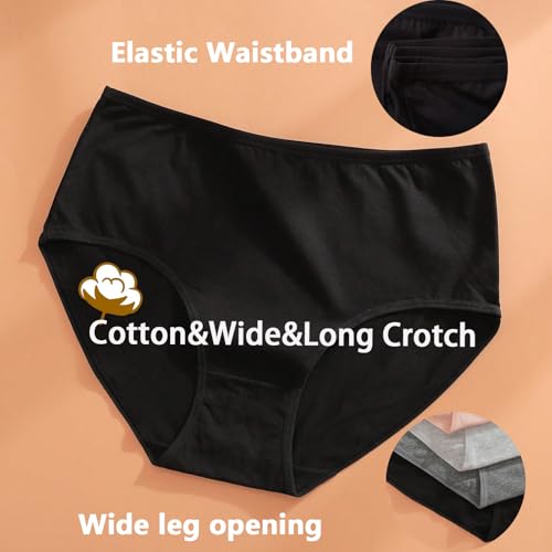 Women's Cotton Underwear Plus Size XL-5XL High Waisted Full Coverage Ladies Panties 5 Pack Briefs for Women3