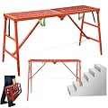 Scaffolding Platforms, 59''(L) X17.5''(W) Folding Work Platforms Scaffold, Adjustable Height Scaffolding Portable Work Platforms Ladder for Construction Sites and Renovations, 770 Lbs Capacity