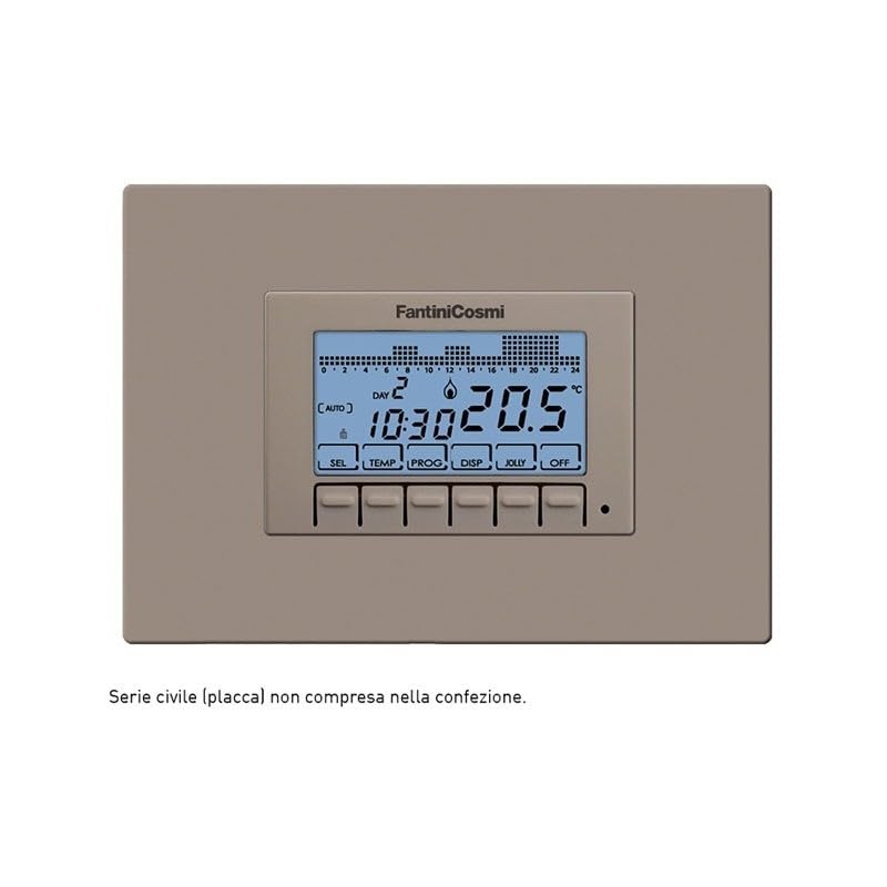 CH143AK Cronotermostato Settimanale da Incasso 230V Bianco Sabbia Antracite Fantini Cosmi