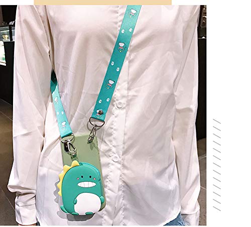 SGVAHY Capa de bolsa de moedas para iPhone 13 Pro Max, design de dinossauro fofo com zíper na parte