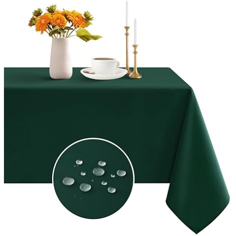 Romanstile Dark Green Washable Tablecloth Cover