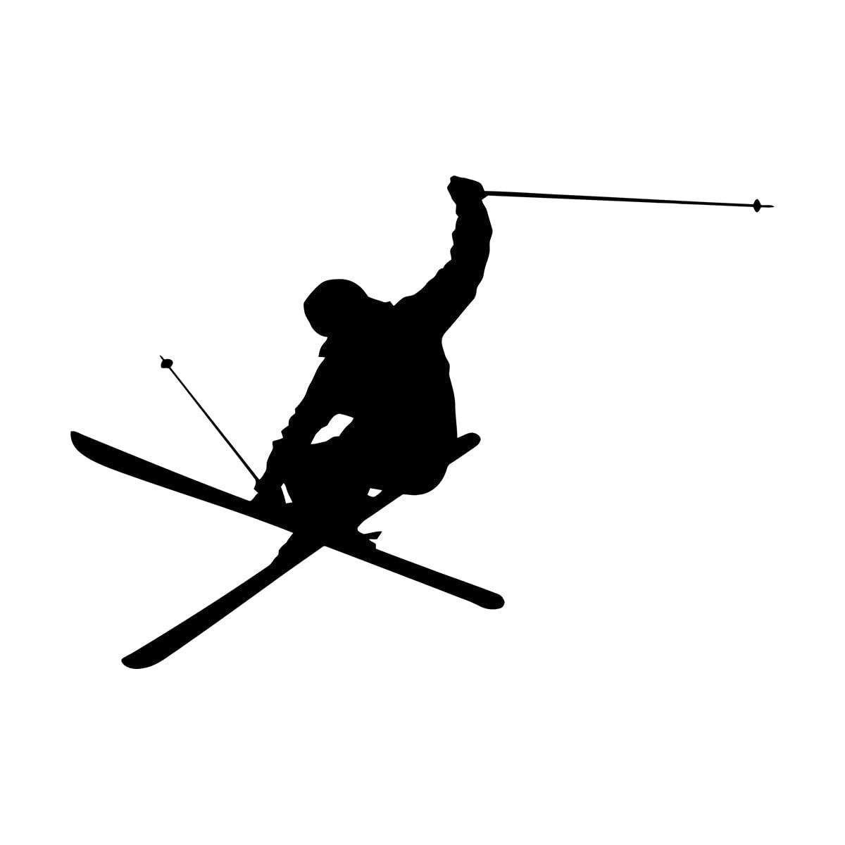 Lzhouting Wall Stickers 4494 Ski Wall Sticker Skiing Wall Decal Skier Art Decal Ski Jumping Freestyle Sports Wall Window Decoration Murals Bedroom Small - 28X40cm