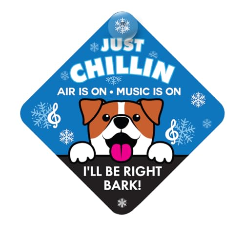 Stay Safe with 'Just Chillin' Car Sign - Visible Pet Safety Alert for Responsible Dog Owners - a must have Auto Accessory for Dog Lovers and Travelers