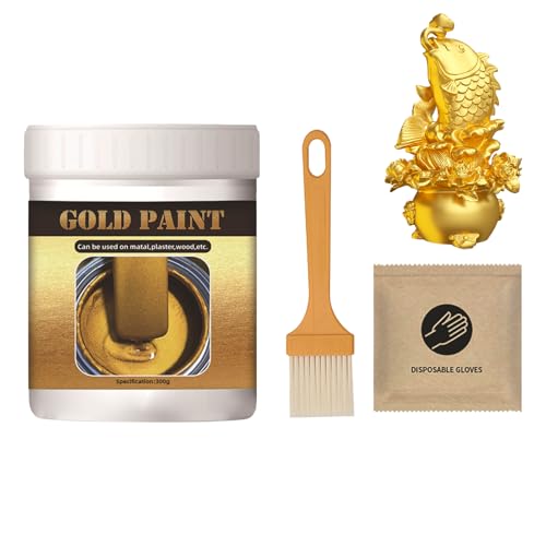 Pintura Dorada Para Manualidades - Suministros De Líquido Para 300g - Pintura Metálica Líquida De Oro Al Agua | Para Puerta Ventana Barandilla De Hierro Material De Ferretería Manualidades Pared