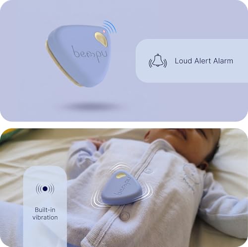 Image of Bellybutton Smart Breathing Baby Monitor for Safer Sleep with Gentle Vibration, App Notifications, Easy to Clip, Portable, Medical-Grade Materials & Non-Bulky Design (Blue)