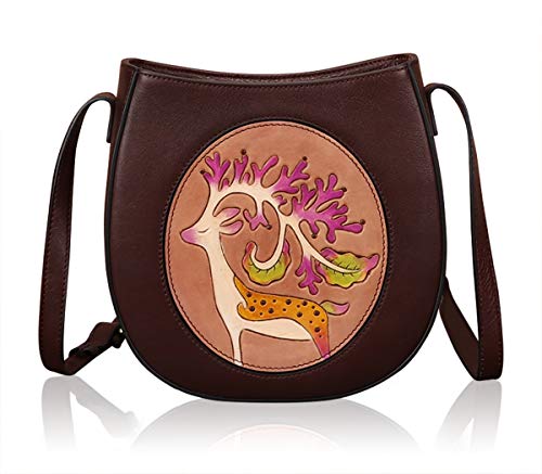 Sac à main bandoulière en cuir artisanal marron élégant pour femme