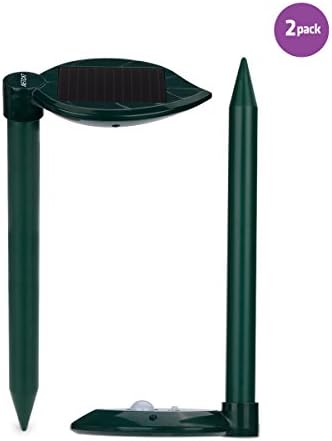 NETCAT Solar Mole Repellent Pack of 2 Solar Powered Rodent Repellent Pest Repeller Gopher Repeller Vole Chaser Pest Deterrent for Lawn Garden Yard Outdoor Pest Control (2 Pack)