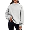 Trendy Queen – Sudaderas de gran tamaño para mujer, cuello alto, manga larga, sudaderas con capucha para otoño, ropa 2024