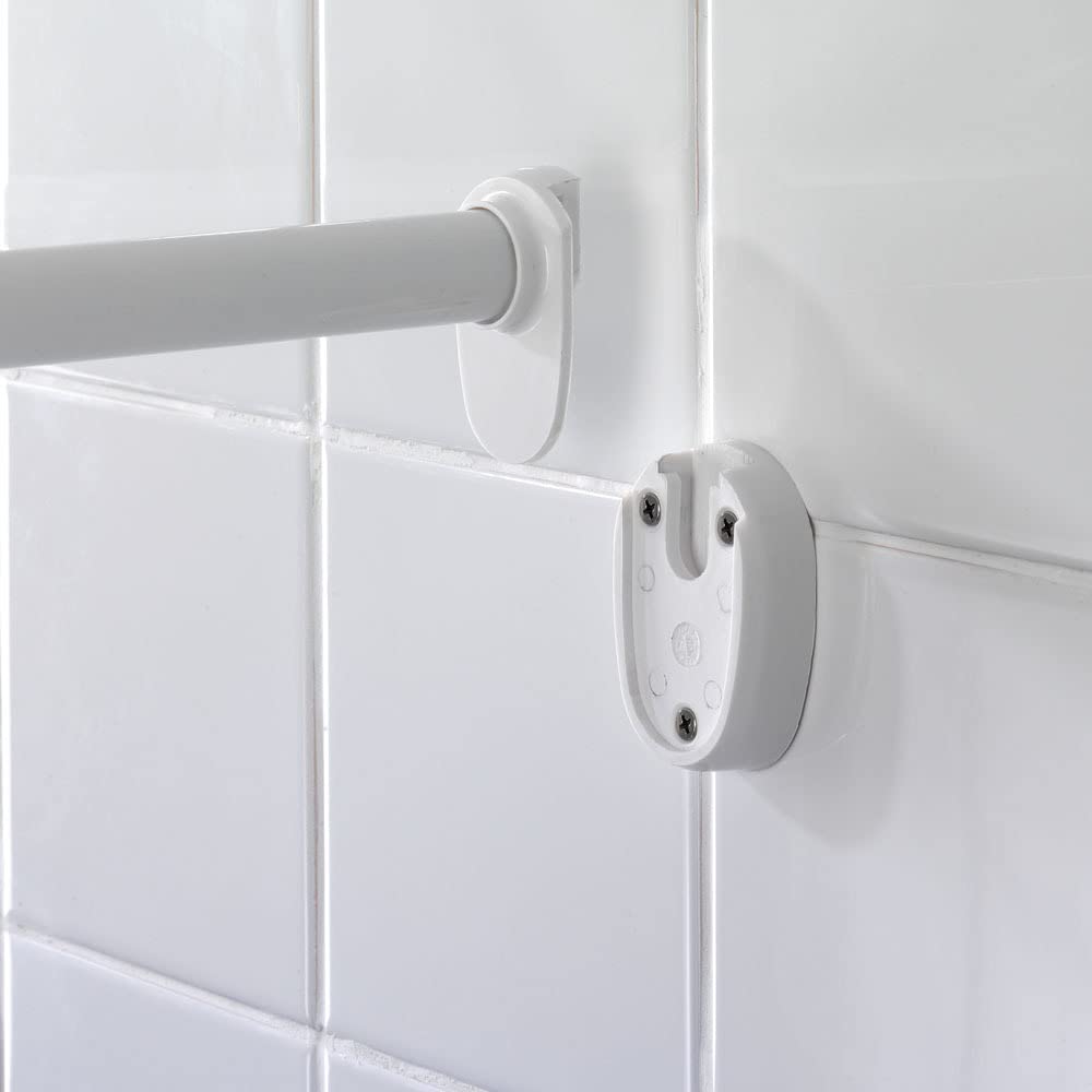 WENKO Bastone tenda doccia curvo chrome - variabile, Alluminio, 2.5 x 2.5 cm, Cromo
