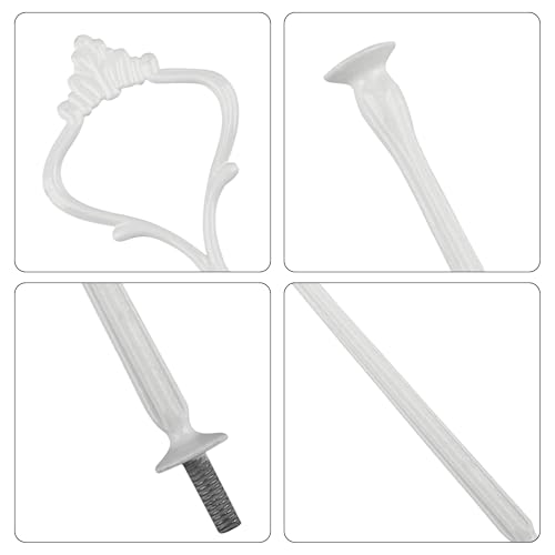 3 Tier Cake Stand, Luxury-Looking Wedding Cupcake Plate Holder, White Wreath Fruit Dessert Tower Tray for Birthday Party, Baby Shower, Graduation and Christmas Party (Plates NOT Included) - Image 5