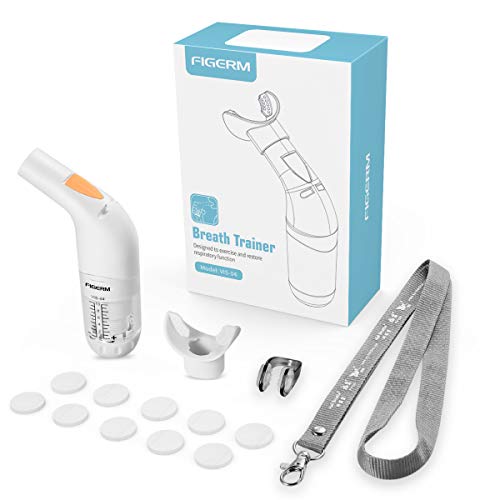 Figerm Breathing Trainer Inspiratory Expiratory Muscle Trainer Lung Health Fitness Exerciser, Drug Free #TOP2
