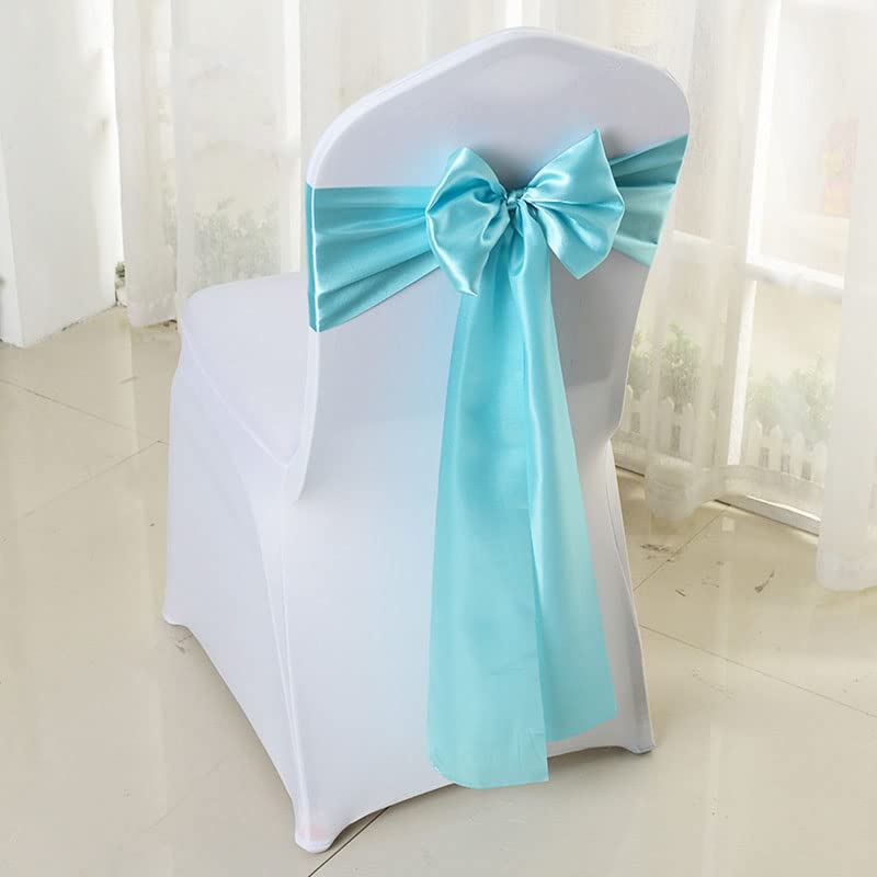 ERRVA Sedile in tessuto di seta satinato Coprisedile con fiocco in nastro Fasce per telai per decorazione di nozze Sedia per banchetti per feste Fai da te 270 cm Multicolor-blu