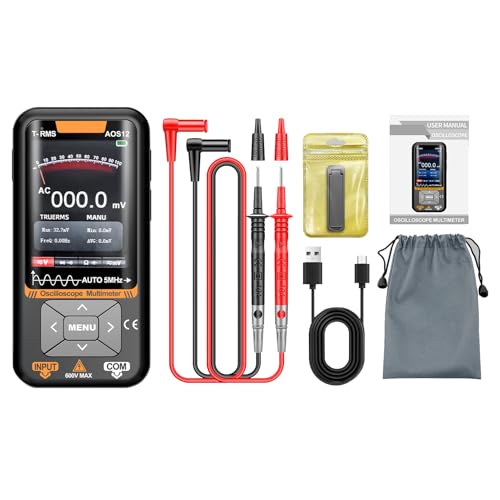 HPZIHUIT 2-in-1 �n���h�w���h�I�V���X�R�[�v�}���`���[�^�A5MHz �ш敝�A48MSa/s �T���v�����O���[�g�A3.2 �C���`�J���[ TFT �X�N���[���A�^�̎����l�A�I�[�g�����W���O�A�d��/��R/�Ód�e��/���g���𑪒�