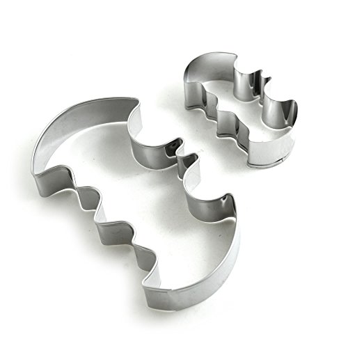 BronaGrand Batman Cookie Cutters Set Stainless Steel Mold (Set of 2), Silver