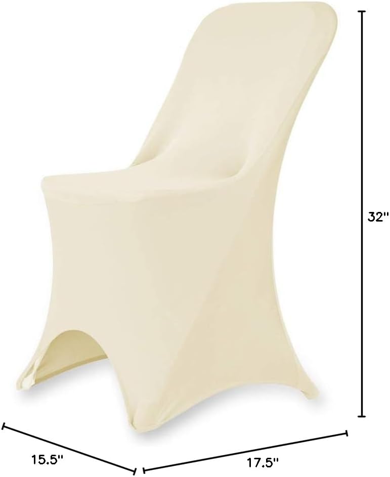 Miniatura 9 de Juego de 11050 fundas elásticas de elastano plegables para hotel, recepción, banquete, fiesta, restaurante, 17 colores (50, marfil)