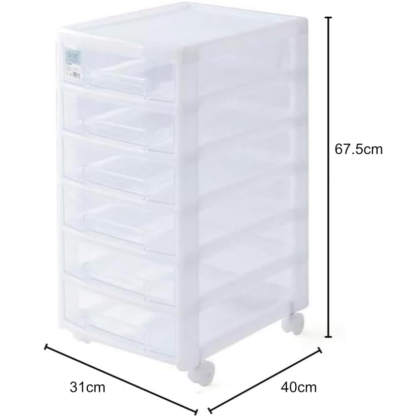Amazon｜カインズ(CAINZ) クリアーチェスト 6段 B4 幅31cm 奥行40cm 高