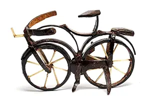 Sabyasachi Craft Hand Made Wood Coconut Shell Bi Cycle, Brown Handcrafted | 100% Pure Natural Coconut Shell/Eco-Friendly