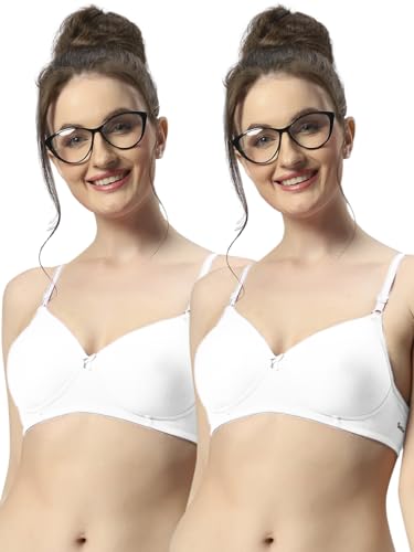 Image of SONARI Wire Free Padded Bra | Medium Padding for Support, Medium Coverage, Soft Cotton Polyester Material, Adjustable Straps with Hook & Eye Closure, Wash Only - 007