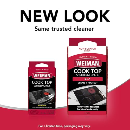 Weiman 3 Count Cooktop Scrubbing Pads, Removes Burnt-on Food, Scratch Free - image 9