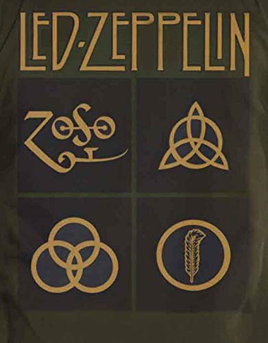 LED Zeppelin T Shirt Or Symbols in Noir Squares Nouveau Officiel Homme - Les Beatles, Paul McCartney, John Lennon, RIngo Starr, George Harrison LED Zeppelin T Shirt Or Symbols in Noir Squares Nouveau Officiel Homme – Image 4