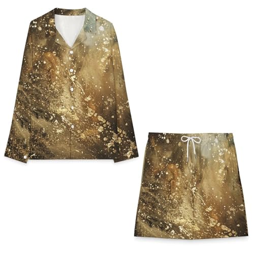 Golden GlitterMen's Long-sleeved Suits for Everyday Casual Wear3