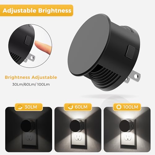 Image of L LOHAS LED Night Lights Plug into Wall,[2-Pack] Plug in Night Light | Light Sensor,Brightness Adjustable,5000K Daylight White,Nightlight for Hallway Bedroom Bathroom