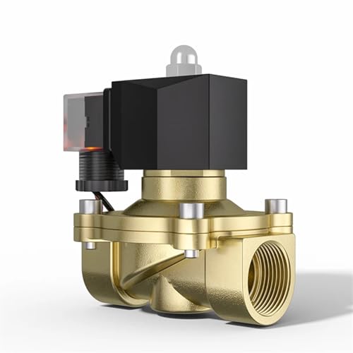 Électrovanne DN25 24VDC en laiton normalement fermée pour régulation d'eau