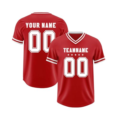 Camiseta de Rugby para Hombre, Camiseta de Rugby Vintage para Hombre, de Manga Corta, Cuello en V, Logotipo Personalizado del Equipo