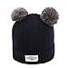 Produktbild Baby Wintermütze Warm Ball Kappe Hirolan Kindermützen Wolle Säumen Schlupfmütze Brief Drucken Mode Gestrickt Hüte Strickmütze Schalmütze Schirmmütze Neugeborene Stricken Haube (Marine, 36-48cm)