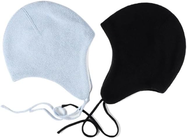 Student Wool Knitted Hat Ear Protection Warm Strap Woolen Hats