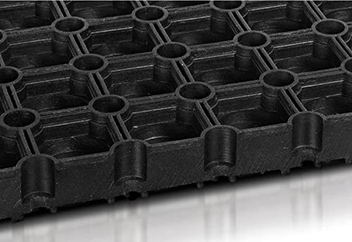 HPFloor Ringgummimatte-Wabenmatte I 80 x 120 cm Gummimatte I Flexibel einsetzbare Antirutschmatte I Witterungsresistente Ringgummimatte I gummibodenbelag Außen- Innenbereich