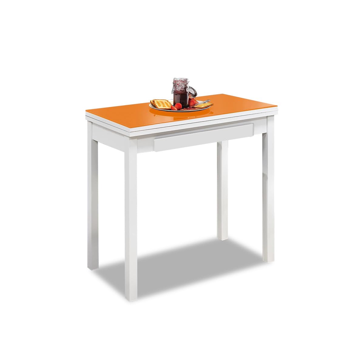Table de cuisine orange gain de place pour meubler un petit appartement