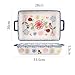 Bicuzat Vintage Style Flower and Butterfly Ladybug Pattern Bakeware Ceramic Casserole Dish Baking Pan Lasagna Pans Baking Dish with Handles for Oven to Table-1 PCS-A-Rec-Large