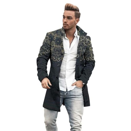 Veste mi-longue pour homme contre le froid d'automne décontracté