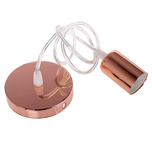 Suspension Luminaire Vintage E27 Lustre Suspension Industrielle Culot de Lampe Edison de Douille Retro Avec de 1m Câble pour Cuisine Salle à manger Chambre Enfant (rose, 1 pack) Cover