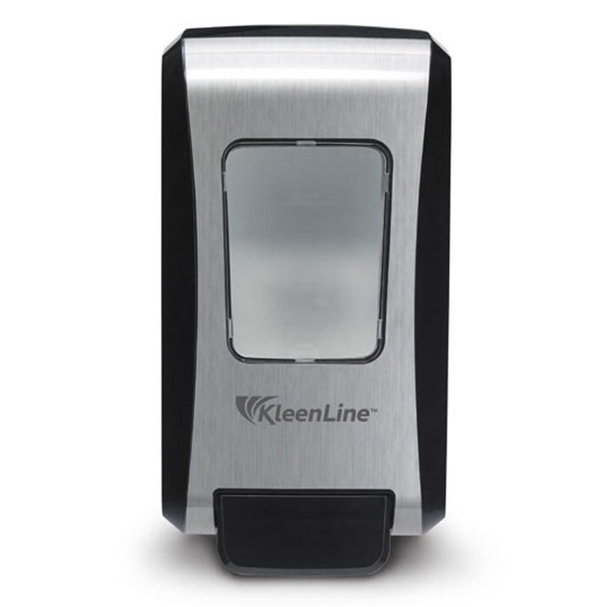 High Capacity Manual Hand Soap Dispenser by Kleenline – Plastic, Silver, Model 5271-06-BCE00YL