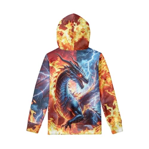 Image of WELLFLYHOM Boys Hooded Sweatshirts Hoodie Pullover Cool Graphic Crewneck Blouses Size 6-16
