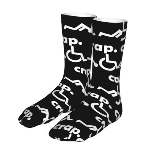 Crap Handicap Funny Wheelchair Air Cushioned Running Socks Breathable Round Neck Socks2
