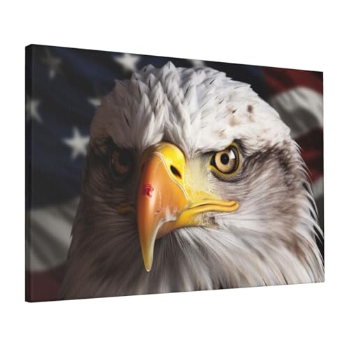 Toile américaine aigle drapeau idée cadeau déco pour chambre ado