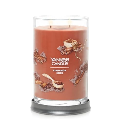 Image of Yankee Candle Signature Large Tumbler Candle, Cinnamon Stick, Scented Candle, 20 oz, 2-Wick, Premium Plant Wax Blend, Over 60 Hours Burn Time