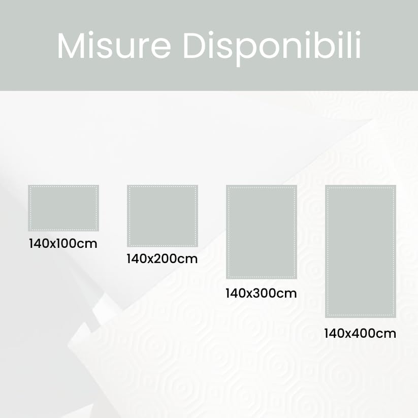 INTRECCI Mollettone Tavolo Rettangolare, Tovaglia Copritavolo Antiscivolo, Sotto Tovaglia, Rivestimento per Cassetti, Rotolo 140x400 cm, Colore Bianco