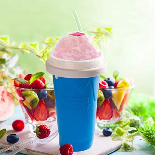 Slushie Maker Cup, Magic Quick Frozen Smoothies Cup Cooling Cup Double Layer Squeeze Cup Slushy Maker, Homemade Milk Shake Ice Cream Maker DIY it for Children and Family by NUFR - Used condition - Image 4