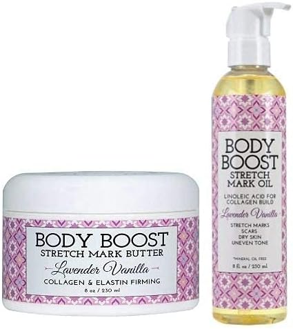 Miniatura 1 de Body Boost Dúo de aceite y mantequilla de estrías de lavanda