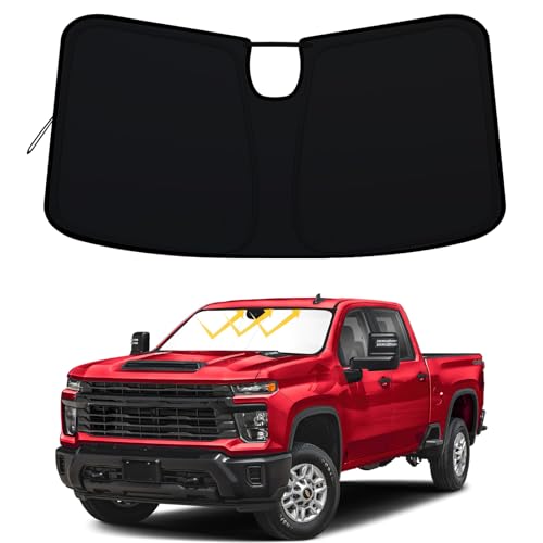 Windshield Sun Shade for 2023-2026 Chevy Silverado/GMC Sierra 1500, 2024-2026 Silverado/Sierra...